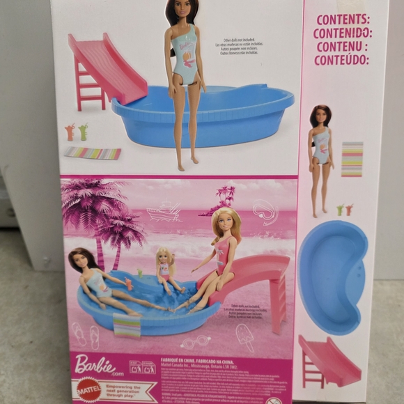 Barbie Swim Doll Playset with Pink and Light Blue Swimsuits - Picture 2 of 5